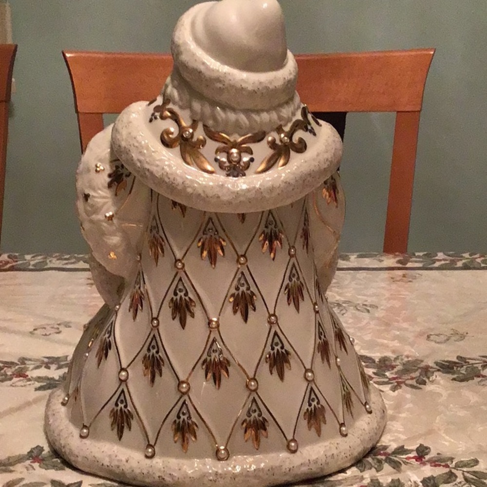 LENOX FLORENTINE AND PEARL SANTA COOKIE JAR A VERY RARE FIND - Picture 6 of 9